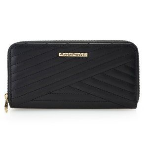 RAMPAGE Diagonal Quilted Zip Around Wallet NWT
